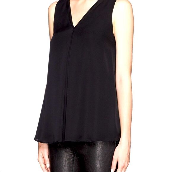 EUC THEORY 100% silk black v-neck tank top – Sz. S - Picture 1 of 7